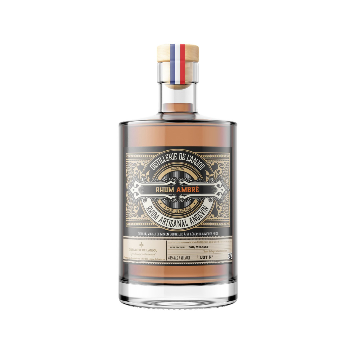 Rhum ambré – 1er Rhum distillé en Anjou – 70 cl – Produit en Anjou – En direct de Distillerie de l’Anjou (Maine-et-Loire)