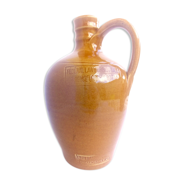 ART Bouteille de rhum en grès de la distillerie Desjonquères marron 12x0x20