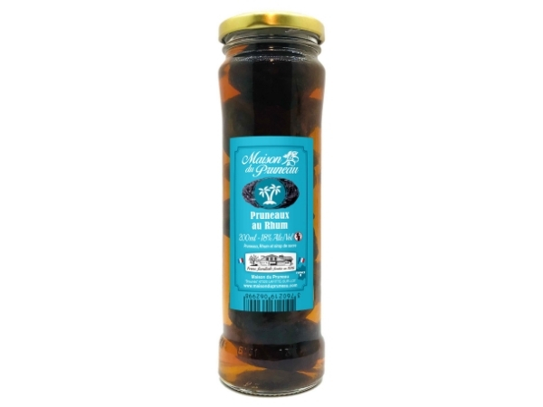 Pruneaux d’Agen IGP au Rhum – Bocal de 200ml – En direct de Maison du Pruneau – Cueillette du Gascon (Lot-et-Garonne)
